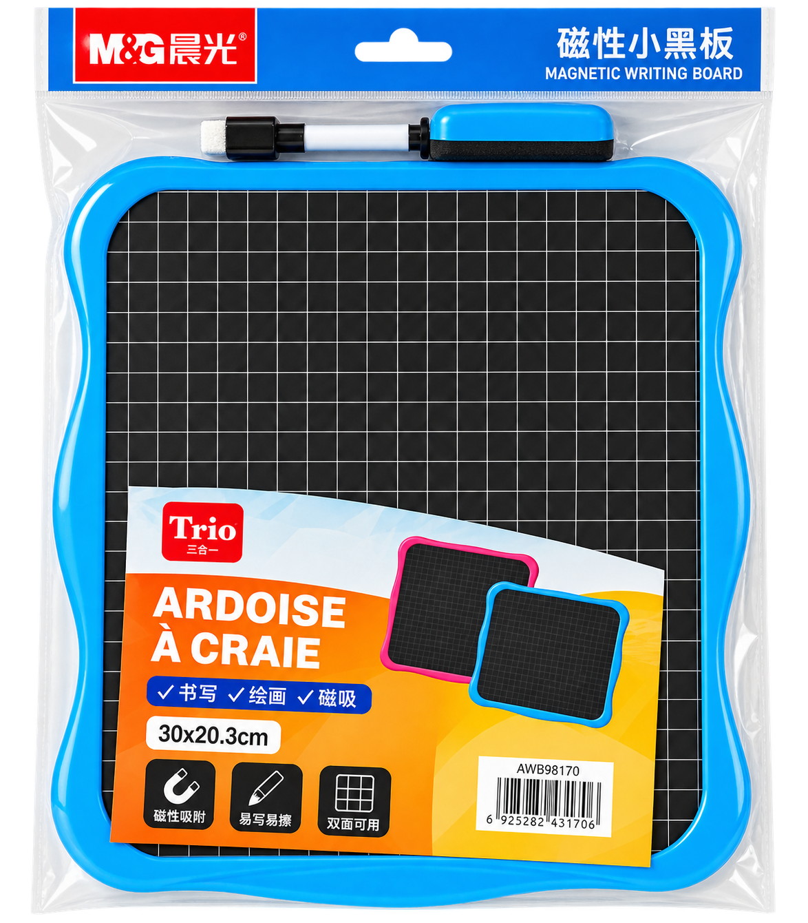 ARDOISE À CRAIE MAGNÉTIQUE M&G 30 × 20,3 CM 